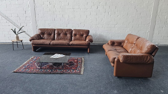 Image 1 of B B ITALIA C B ITALIA CORONADO LEATHER SOFA LEATHER COUCH VINTAGE 60S 70S 80S LOFT STUDIO