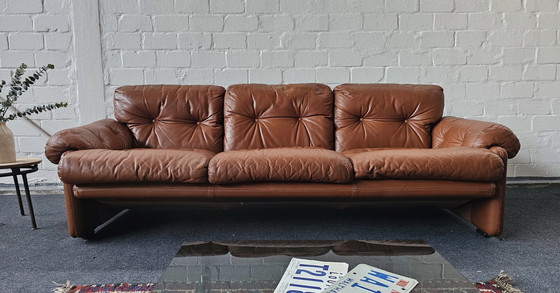 Image 1 of B B ITALIA C B ITALIA CORONADO LEATHER SOFA LEATHER COUCH VINTAGE 60S 70S 80S LOFT STUDIO