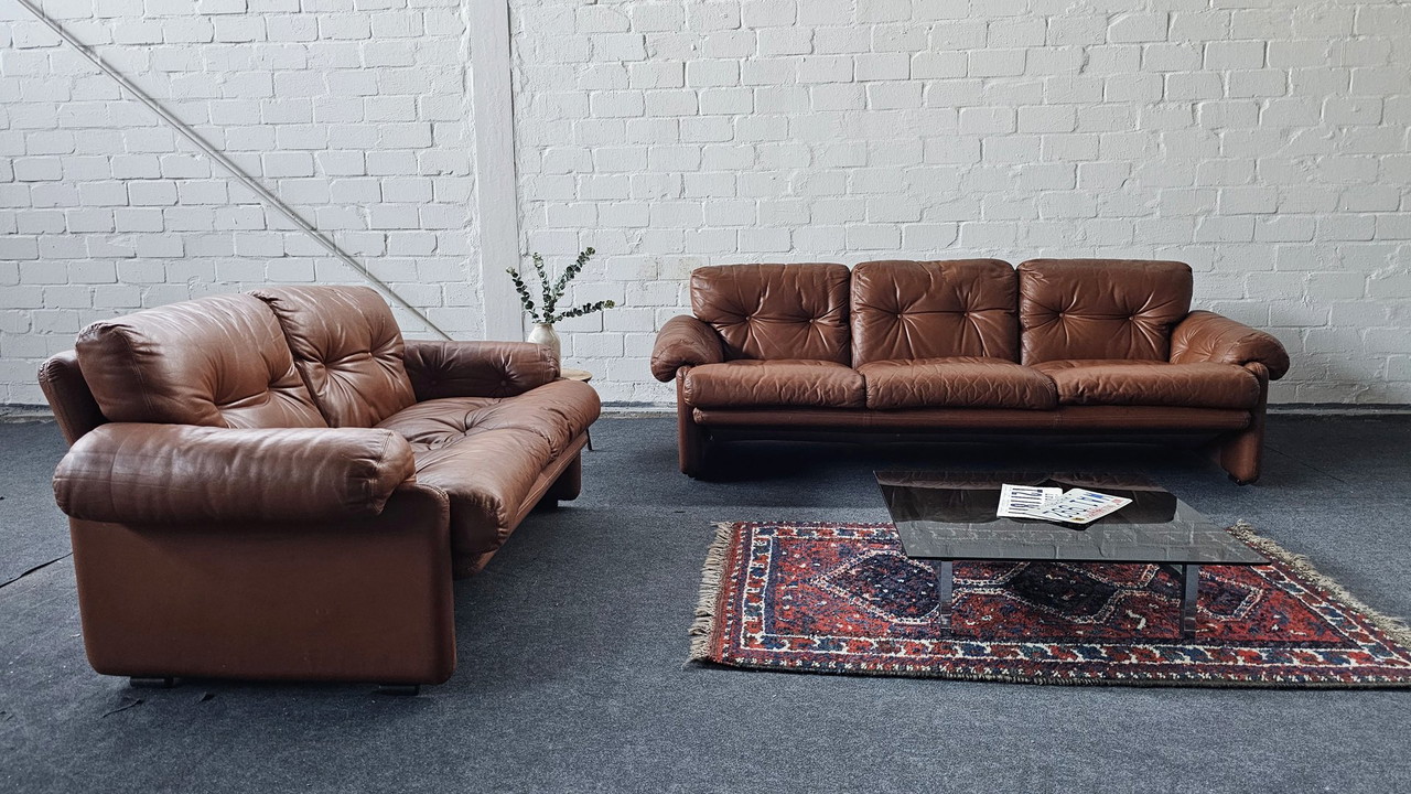 B B ITALIA C B ITALIA CORONADO LEATHER SOFA LEATHER COUCH VINTAGE