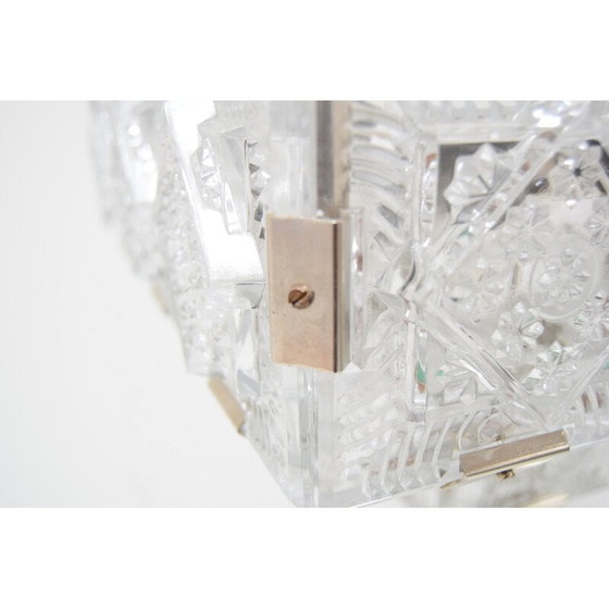 Image 1 of Vintage glass and metal pendant lamp by Jaroslav Bejvl for Kamenicky Senov, Czechoslovakia 1960
