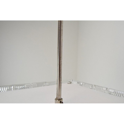 Vintage glass and metal pendant lamp by Jaroslav Bejvl for Kamenicky Senov, Czechoslovakia 1960