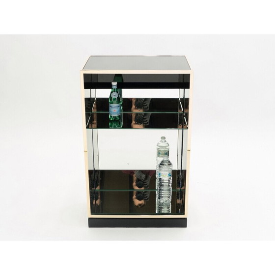 Image 1 of Pair of vintage black lacquer and brass bar elements by Maison Jansen, 1970