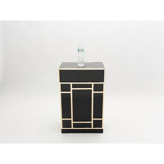Image 1 of Pair of vintage black lacquer and brass bar elements by Maison Jansen, 1970