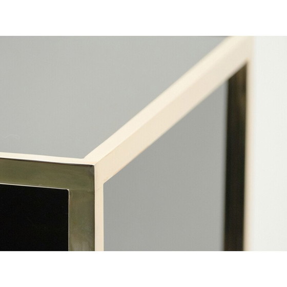 Image 1 of Pair of vintage black lacquer and brass bar elements by Maison Jansen, 1970