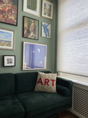 Sofa Company Velvet Dark Green Three Person Sofa