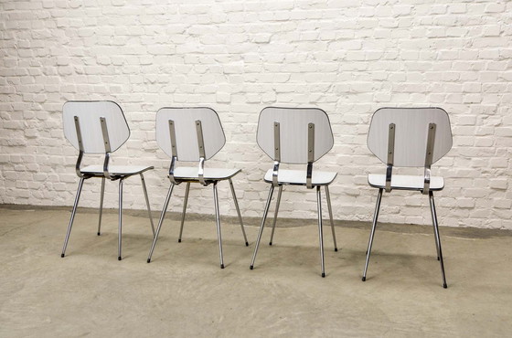 Image 1 of 6 White High Quality Brabantia Kitchen Chairs, Netherlands, 1960s