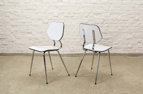 Image 1 of 6 White High Quality Brabantia Kitchen Chairs, Netherlands, 1960s