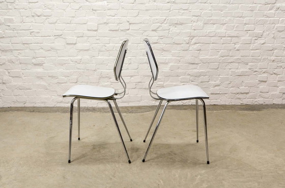 Image 1 of 6 White High Quality Brabantia Kitchen Chairs, Netherlands, 1960s