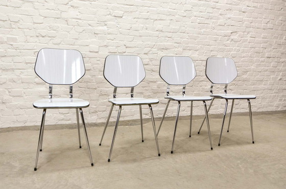 Image 1 of 6 White High Quality Brabantia Kitchen Chairs, Netherlands, 1960s