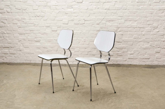 Image 1 of 6 White High Quality Brabantia Kitchen Chairs, Netherlands, 1960s