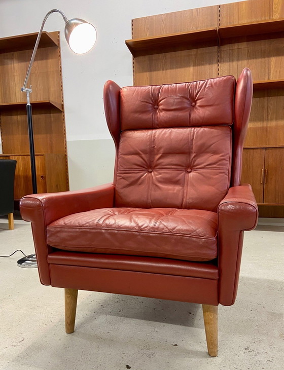 Image 1 of Vintage Retro Danish Mid-Century Svend Skipper Cognac Leather Club Chair 60s