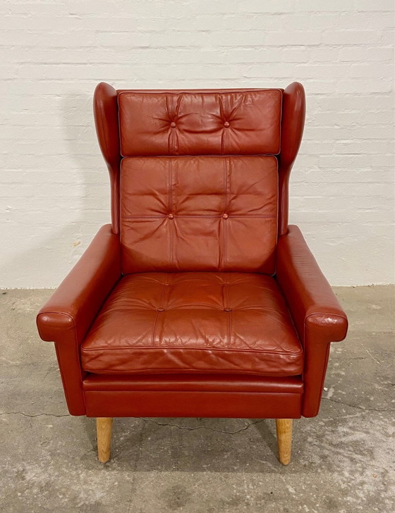 Image 1 of Vintage Retro Danish Mid-Century Svend Skipper Cognac Leather Club Chair 60s