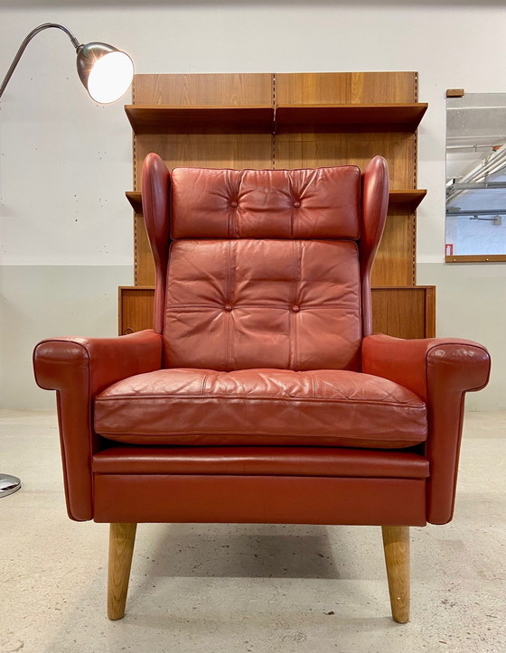 Image 1 of Vintage Retro Danish Mid-Century Svend Skipper Cognac Leather Club Chair 60s