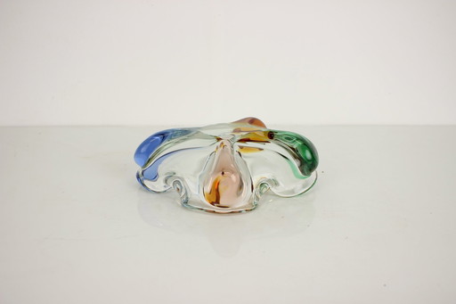 Bohemian Art Glass Ashtray By Josef Hospodka, 1960'S