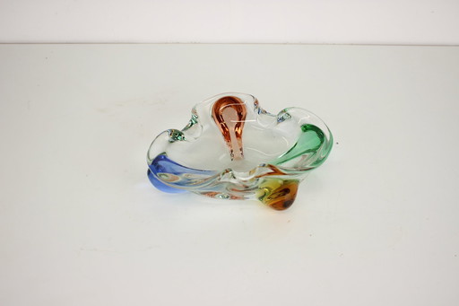 Bohemian Art Glass Ashtray By Josef Hospodka, 1960'S