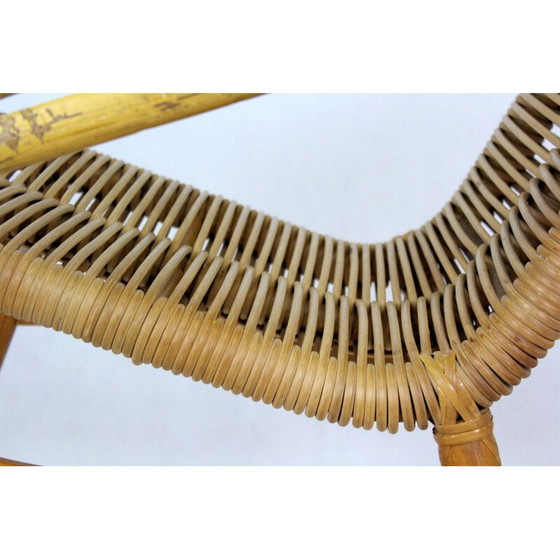 Image 1 of Mid-Century Rattan Rocking Chair, Czechoslovakia 1960s