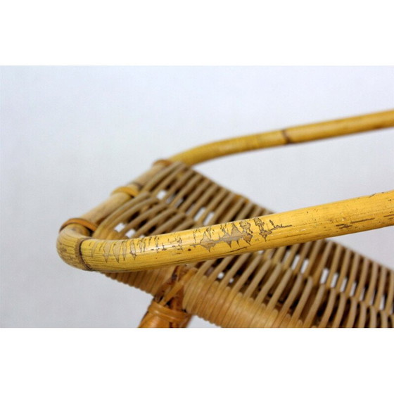 Image 1 of Mid-Century Rattan Rocking Chair, Czechoslovakia 1960s