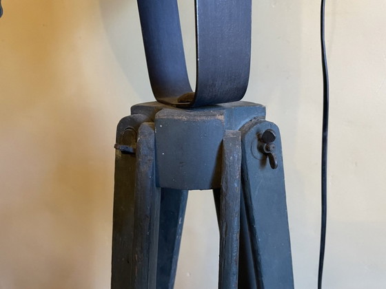 Image 1 of Floor Lamp Floor Lamp Standing Lamp On Old Tripod Industrial French