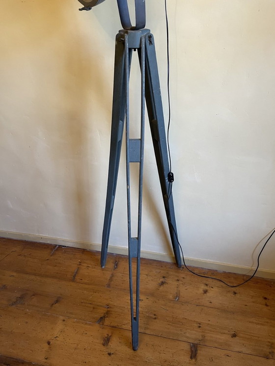 Image 1 of Floor Lamp Floor Lamp Standing Lamp On Old Tripod Industrial French