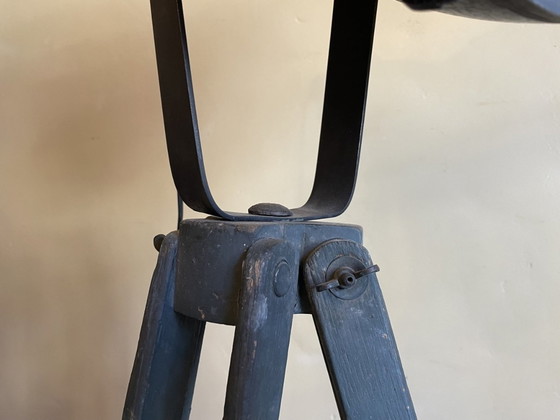 Image 1 of Floor Lamp Floor Lamp Standing Lamp On Old Tripod Industrial French