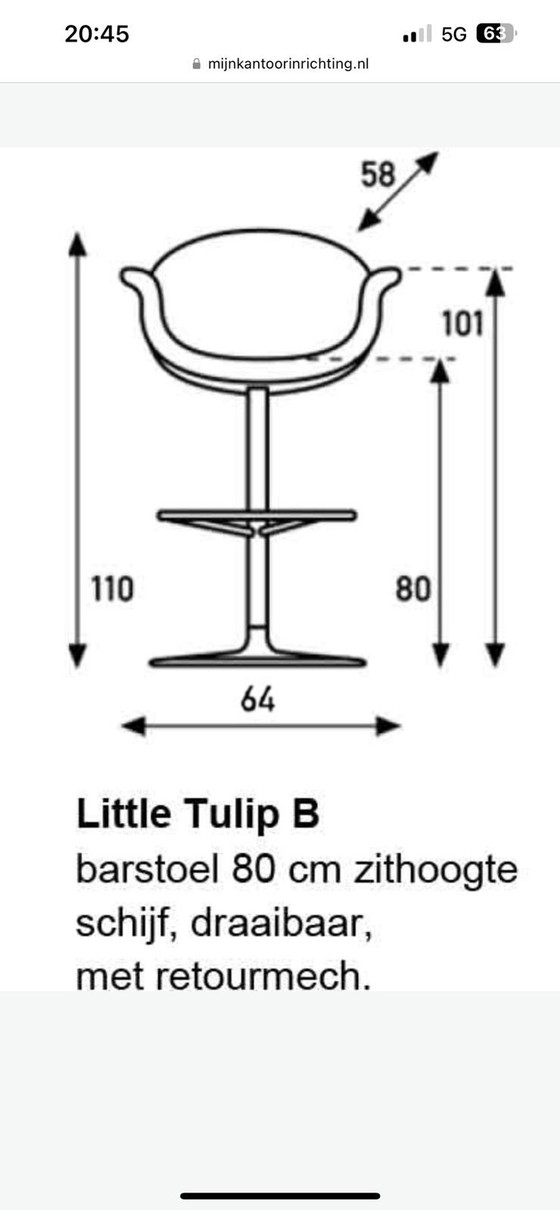 Image 1 of 4x Tabouret de bar Artifort Tulip