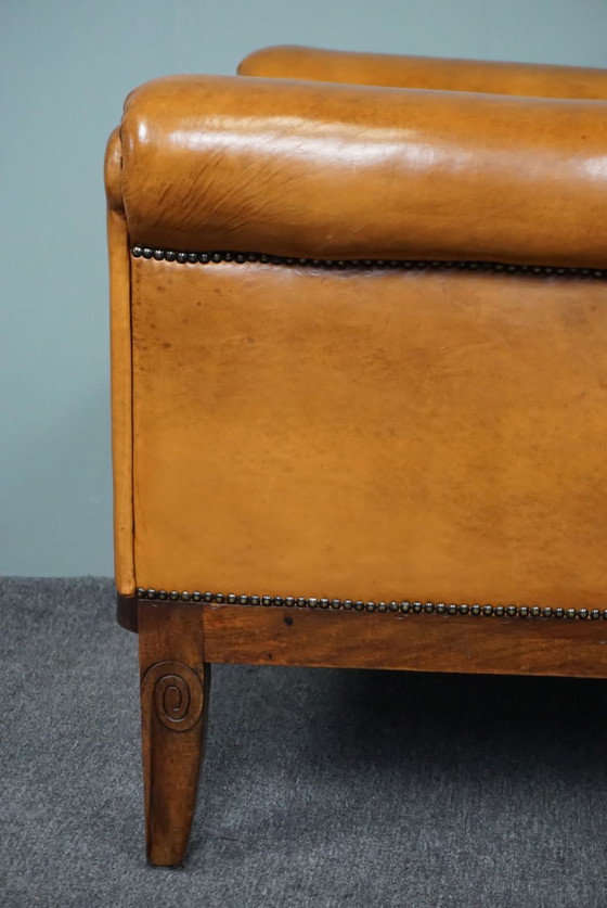 Image 1 of Art Deco sheepskin leather armchair