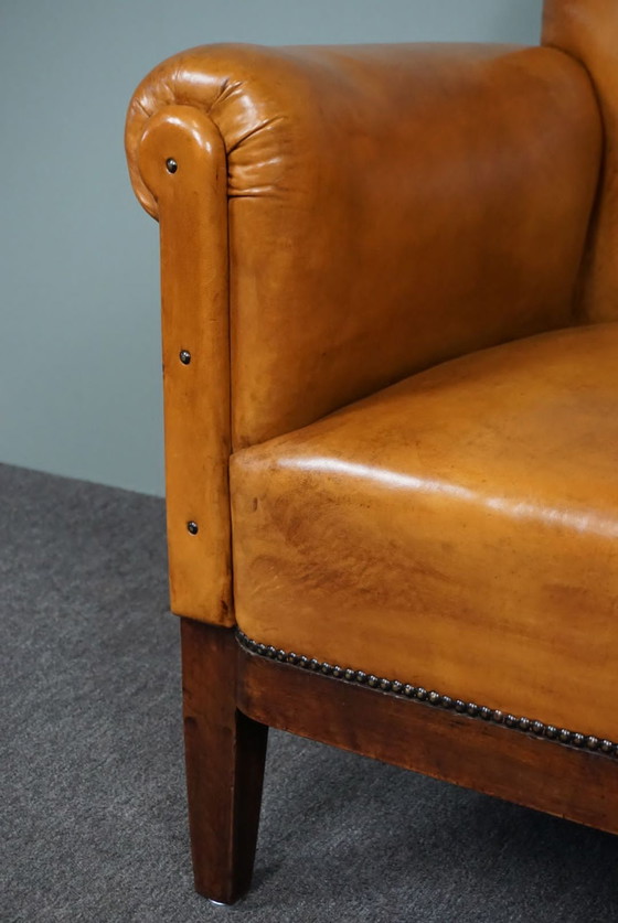 Image 1 of Art Deco sheepskin leather armchair