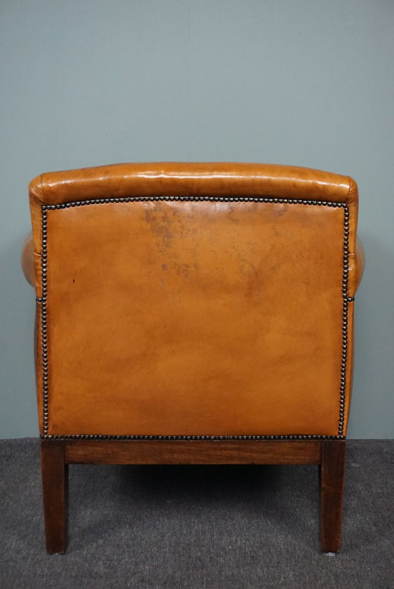 Image 1 of Fauteuil Art Déco en cuir de mouton