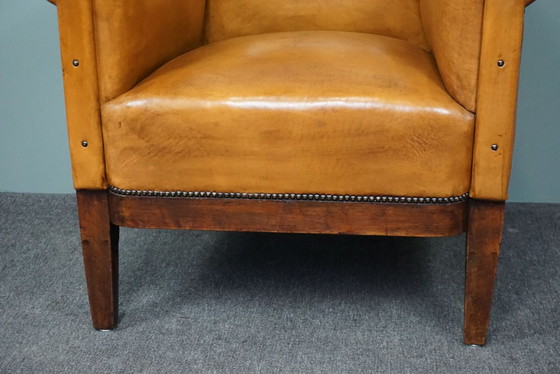 Image 1 of Art Deco sheepskin leather armchair