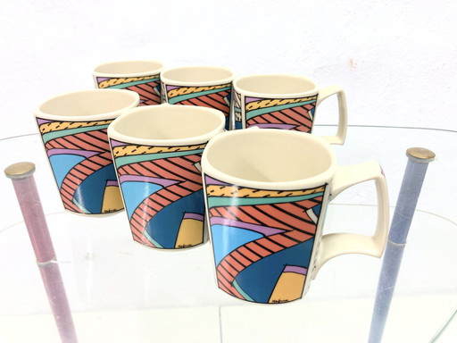 6x Rosenthal cups coffee mug design Dorothy Hafner