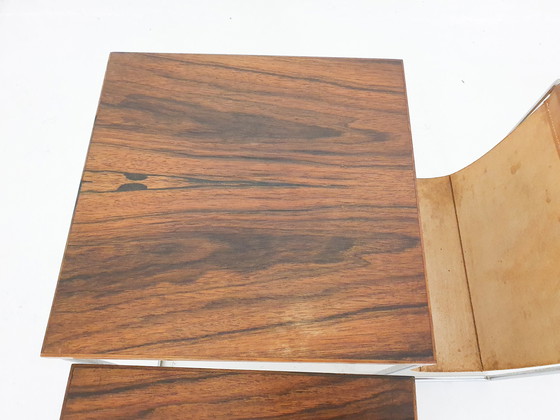 Image 1 of Mid-century rosewood and leather mimiset by Brabantia, The Netherlands 1950's