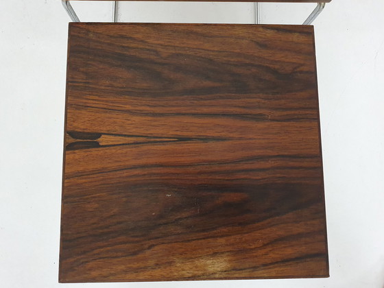 Image 1 of Mid-century rosewood and leather mimiset by Brabantia, The Netherlands 1950's