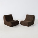 2x Fauteuil de salon vintage à fleurs