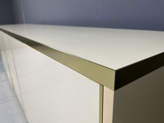 Image 1 of Beige Lacquered Credenza In The Manner Of Jean Claude Mahey, 1970S