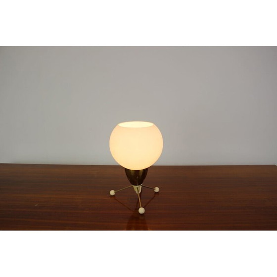 Image 1 of Lampada da tavolo vintage in ottone e plastica, Cecoslovacchia 1960
