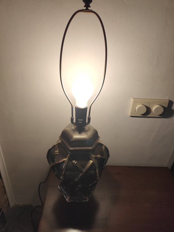 Image 1 of Lampada da tavolo vintage grande in rame/ottone