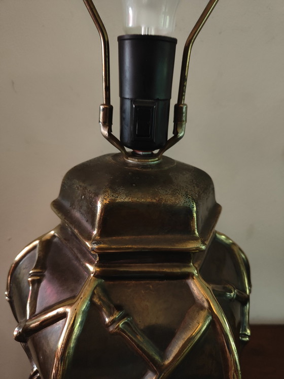 Image 1 of Lampada da tavolo vintage grande in rame/ottone