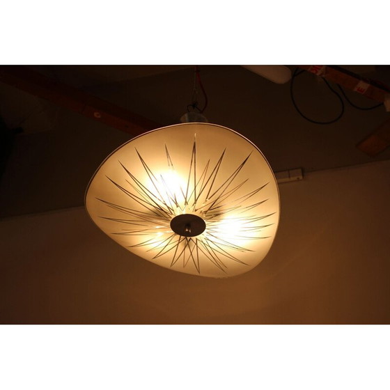 Image 1 of Vintage aluminum glass pendant Inva Litomerice, Czechoslovakia 1970