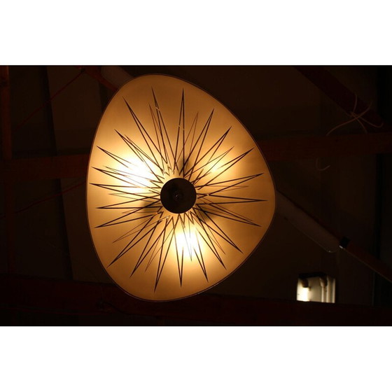 Image 1 of Vintage aluminum glass pendant Inva Litomerice, Czechoslovakia 1970