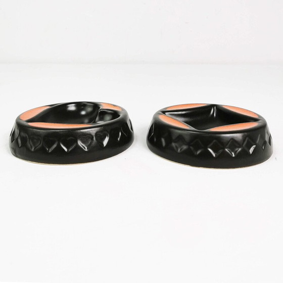 Image 1 of Vintage ceramic card ashtrays, Germany 1960s