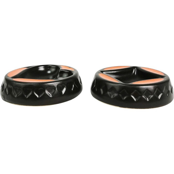 Image 1 of Vintage ceramic card ashtrays, Germany 1960s