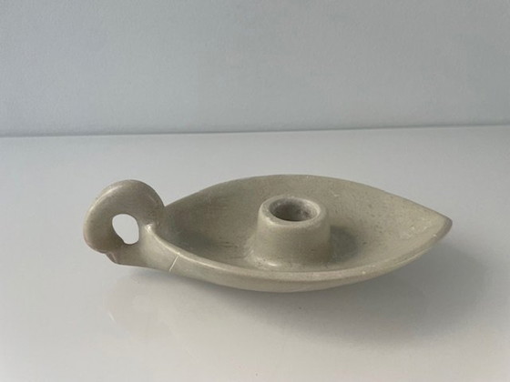 Image 1 of Candlestick Stylized Swan Soapstone