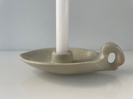 Image 1 of Candlestick Stylized Swan Soapstone