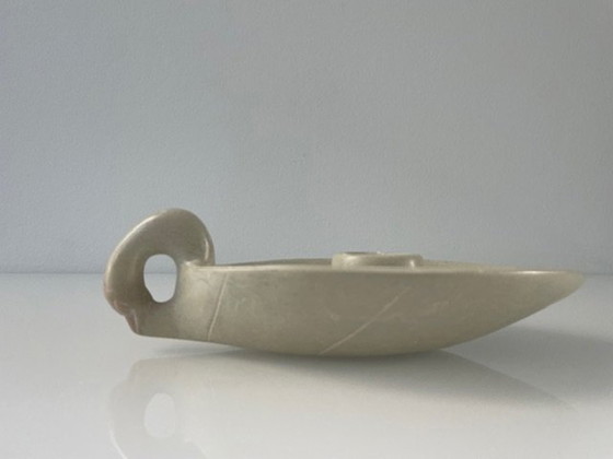 Image 1 of Candlestick Stylized Swan Soapstone