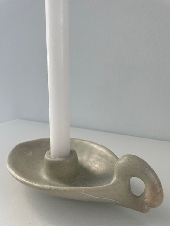 Image 1 of Candlestick Stylized Swan Soapstone