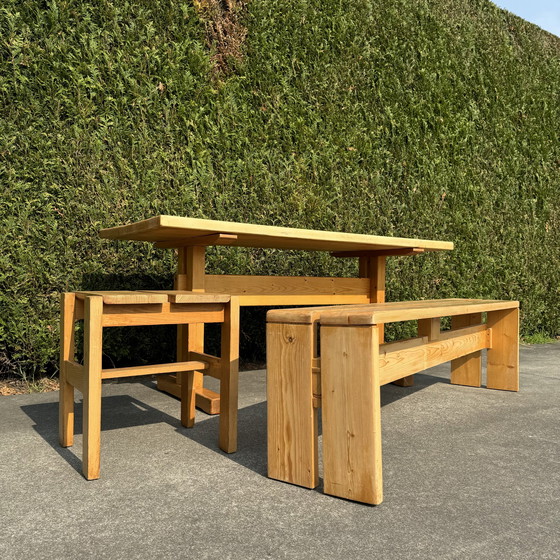 Image 1 of Les Arc Table, Bench And Stool