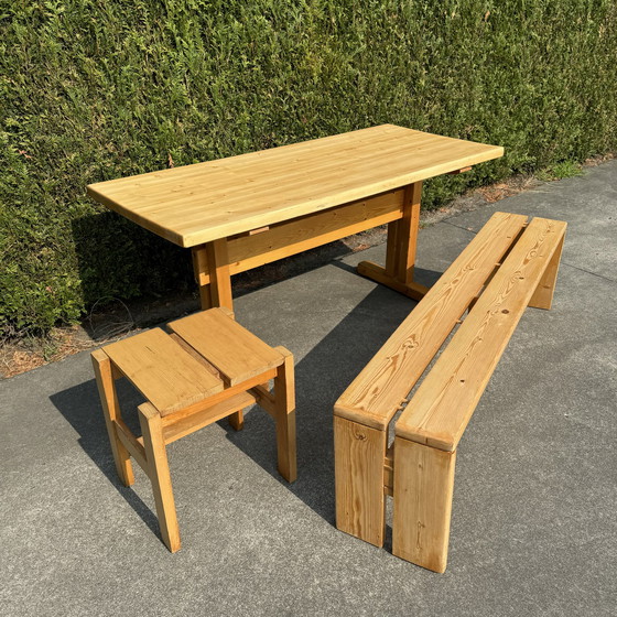 Image 1 of Les Arc Table, Bench And Stool