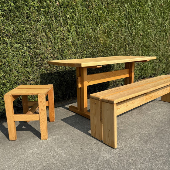 Image 1 of Les Arc Table, Bench And Stool