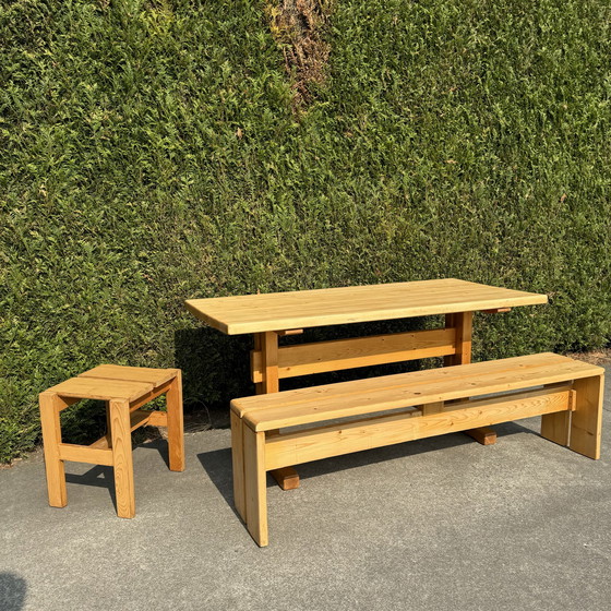 Image 1 of Les Arc Table, Bench And Stool