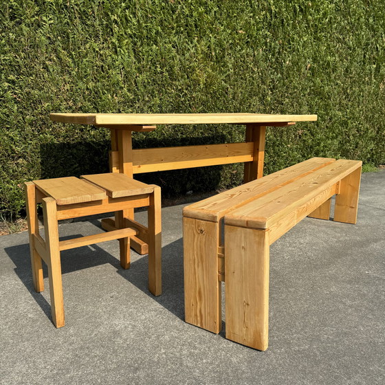 Image 1 of Les Arc Table, Bench And Stool